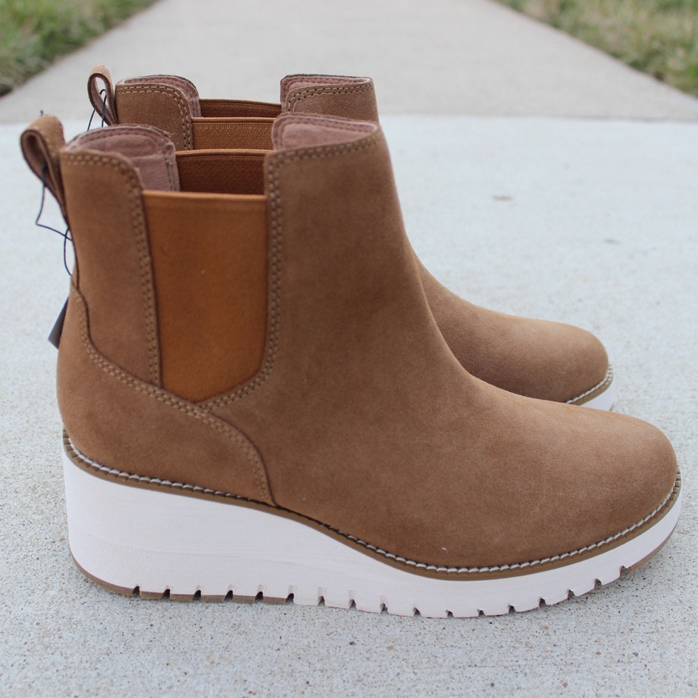 Cole Haan ZG City Suede Wedge Boot Sz 8